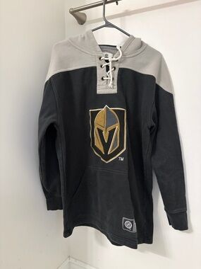 Fanatics VEGAS Grey and Black Hooded Sweatshirt with Laces